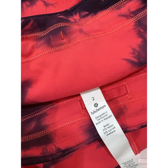 Lululemon Wunder Train High-Rise Tight 25" *Wash Tie Dye Carnation Red Black - Picture 13 of 14